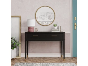 CosmoLiving by Cosmopolitan Mesa consola con 2 cajones en MDF negro