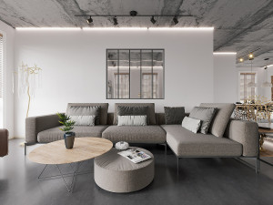Vente-unique Divisória de vidro para atelier BAYVIEW em alumínio termolacado preto - 150x130 cm