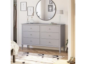 Dorel Home Cómoda con 6 cajones en MDF gris