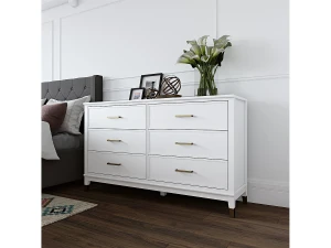 Loft24 Westerleigh  Cómoda com 6 Gavetas em MDF Branco