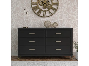 CosmoLiving by Cosmopolitan Westerleigh  Cómoda com 6 gavetas em MDF Preto