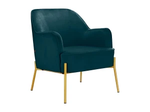Loft24 Cadeira decorativa estofada em veludo de petróleo