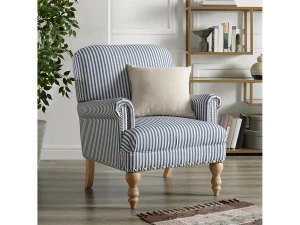 Dorel Home Silla acentuada en raya azul lino