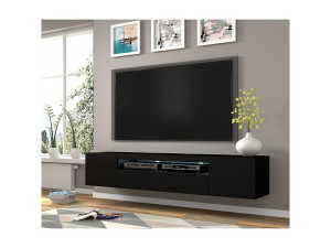 Furnlux Aurus Zwart 3-deurs tv-element voor wandmontage 200 cm