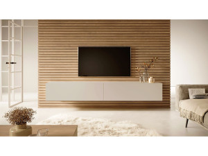 SELSEY TV-meubel - 200 cm - taupe (grijsbeige) - BISIRA
