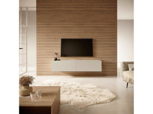 SELSEY TV-meubel - 140 cm - taupe (grijsbeige) - BISIRA