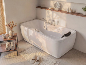 Vente-unique Massagebad GAVINO - 1 persoon - 75x150xH65cm - linkse hoek