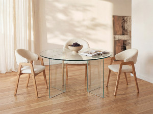 Vente-unique Eettafel ADAMO - 4 personen - Gehard glas