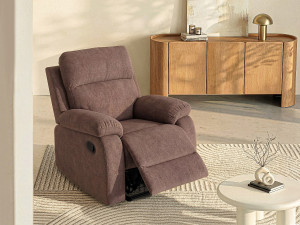 Unique Fotel TOLZANO z tkaniny, z funkcją relax – kolor brązowy