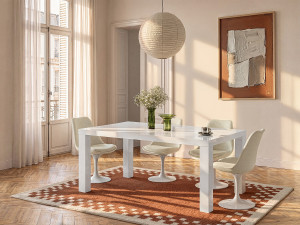 Vente-unique Eettafel MONICA - 6 zitplaatsen - Witgelakt MDF