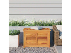 vidaxl Tuinbox met zak 90x50x58 cm massief teakhout