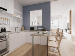 Unique Cristalera atelier BAYVIEW de aluminio termolacado blanco - 90x105 cm
