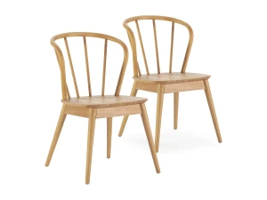 VS Venta-stock Pack 2 sillas Brisa Color Roble, Madera Maciza