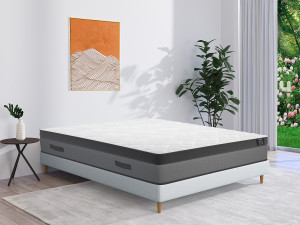 Unique Materac 140 x 190 cm ze sprężynami kieszeniowymi i pianką z pamięcią kształtu o grubości 24 cm - ILLUSION marki YSMÉE