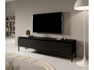 SELSEY TV-meubel - 175 cm - zwart met zwarte poten - Bemmi