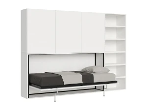 ITAMOBY Cama abatible individual horizontal Kando composición G Fresno Blanco