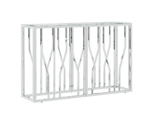 vidaxl Mesa consola acero inoxidable y vidrio 110x30x70 cm