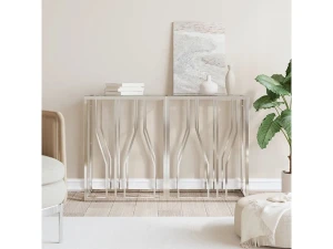 vidaxl Mesa consola acero inoxidable y vidrio 110x30x70 cm