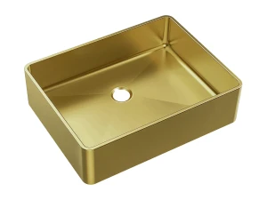 Luisa lavabo 48x37 en acero inoxidable oro cepillado Essebagno