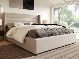 ModernLuxe Linnenopbergbed 180x200cm met lattenbodem - Beige