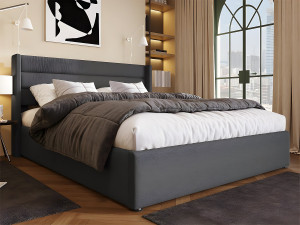 ModernLuxe Linnenopbergbed 180x200cm met lattenbodem - Grijs