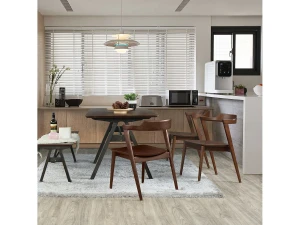 VS Venta-stock Pack 2 sillas Venus Color Nogal, Madera Maciza, 58 x 57,5 x 76 cm