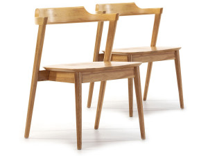 VS Venta-stock Set van 2 stoelen Venus Kleur Eiken, Massief Hout, 58 x 57,5 x 76 cm