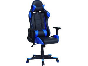 VS Venta-stock Kantoor Gamingstoel Blauw, Kunstleer, Verstelbare Hoek en Hoogte