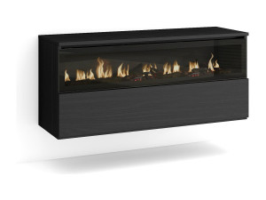 Skraut Home Elektrische haard LED , 102x35x45cm, 1 opening, 1 deur, Elektrische haard, Hangend, Zwart