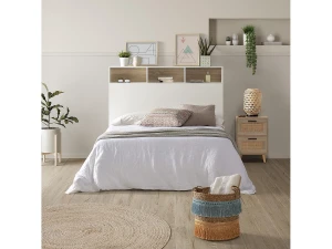 VS Venta-stock Cabecero de cama Zeus 165 cm blanco, 2 puertas 9 huecos