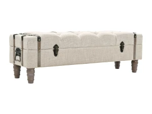 vidaxl Banco de almacenamiento madera maciza y acero 111x34x37 cm