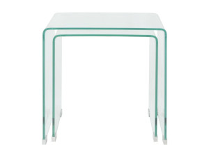 vidaxl Bijzettafel set 2-dlg transparant gehard glas