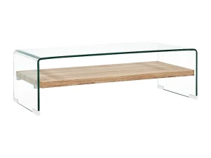 vidaxl Mesa de centro de vidrio templado transparente 98x45x31 cm