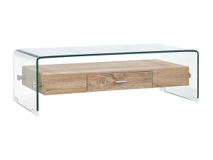 vidaxl Mesa de centro de vidrio templado transparente 98x45x31 cm