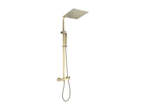Square II columna de ducha cuadrada mecánica oro cepillado Essebagno