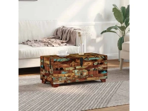 vidaxl Mesa de centro baúl de madera maciza reciclada 80x40x35 cm