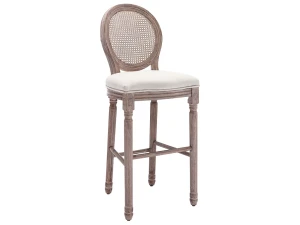 vidaxl Taburete de cocina 2 unidades lino blanco