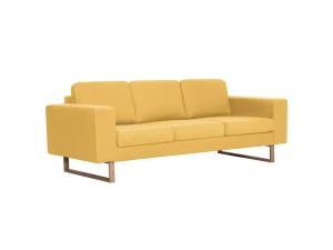 vidaxl Sofá de 3 plazas de tela amarillo