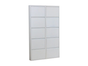ebuy24 Pisa schoenenkast wit metaal met 5 vakken - set van 2.