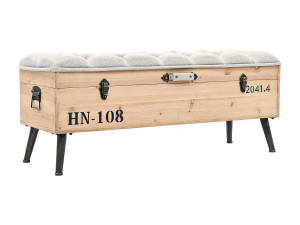 vidaxl Opbergbank 110 cm massief vurenhout