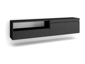 Skraut Home TV-Meubel, Lowboard, 200x35x45cm, Voor tv's tot 80", Hangend, Zwart