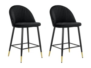Loft24 Juego de 2 sillones Marlis negro