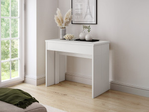 Vente-unique Verlengbare consoletafel 12 plaatsen - 6 verlengstukken - Wit - ONEGA
