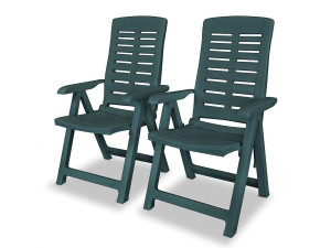 vidaxl Tuinstoelen 2 st verstelbaar kunststof groen