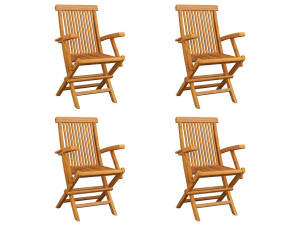 vidaxl Tuinstoelen 4 st inklapbaar massief teakhout