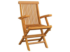 vidaxl Klapstoelen 4 stuks van massief teakhout