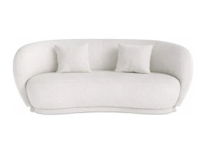 ICONIK INTERIOR Sofá Curvo de 3 Plazas de Tela Bouclé - Curvy