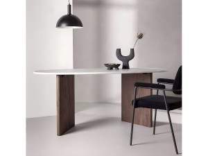 ebuy24 Grönvik eetkamertafel 90x180cm lichtgrijs.