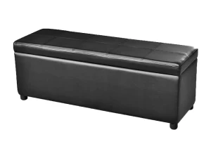 vidaxl Banco largo de almacenamiento de madera negro