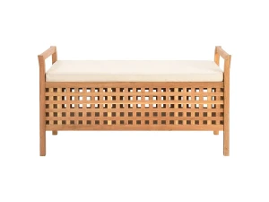 vidaxl Banco de almacenamiento de madera maciza de nogal 93x49x49 cm